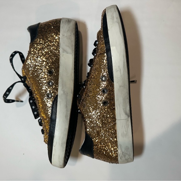 COPY - Golden Goose Gold and Black Glitter Sneaker - Picture 1 of 15